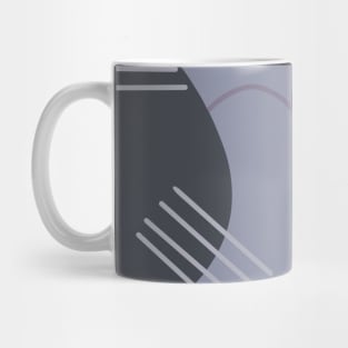 Dark Blue and Purple Abstract Art Shapes and Lines Mug